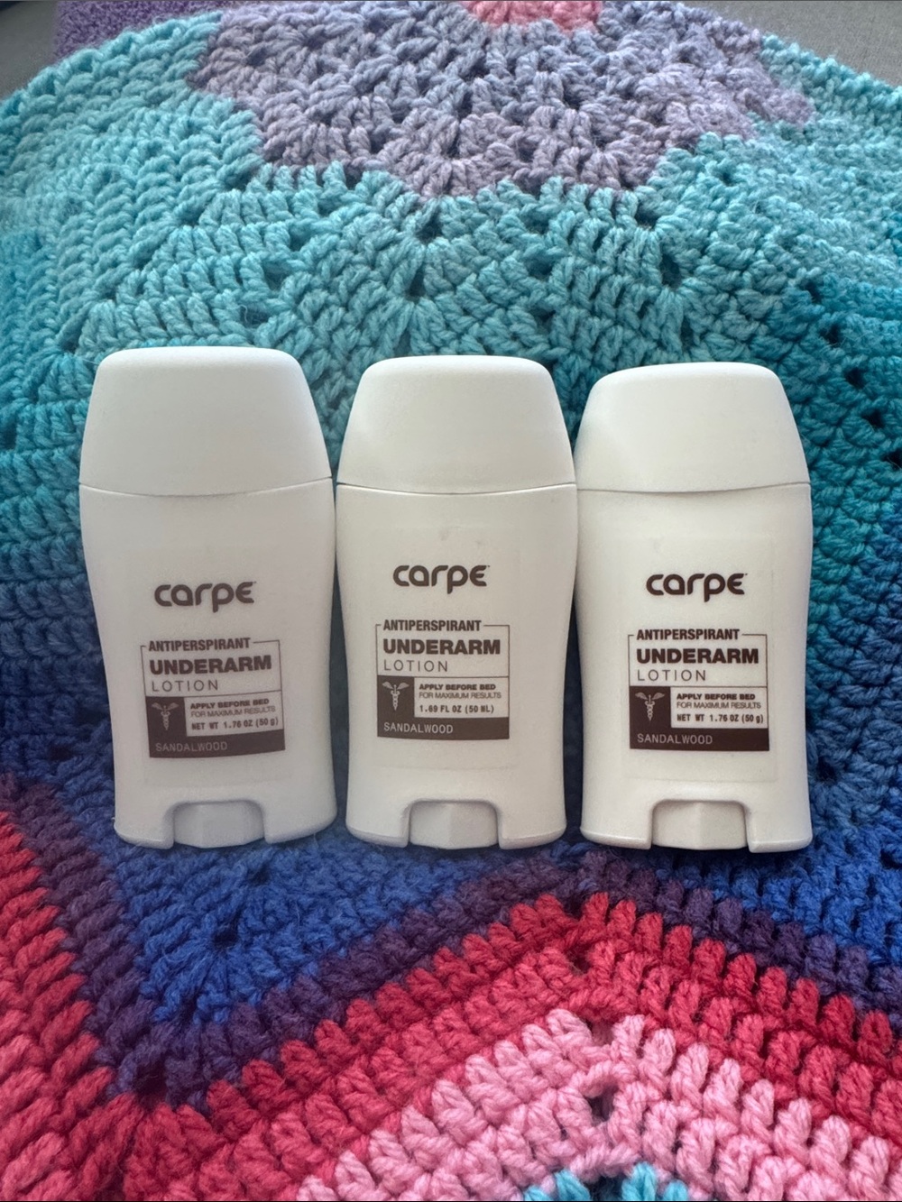 THREE NWT Carpe Antiperspirant Underarm Lotion - Sandalwood